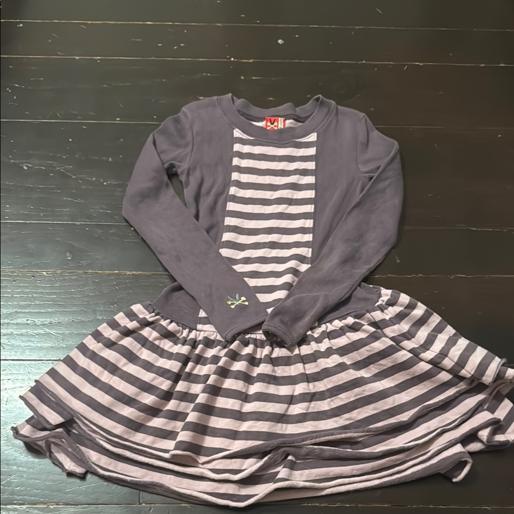 Psycho Bunny Purple Striped Kids Dress Girls size 7